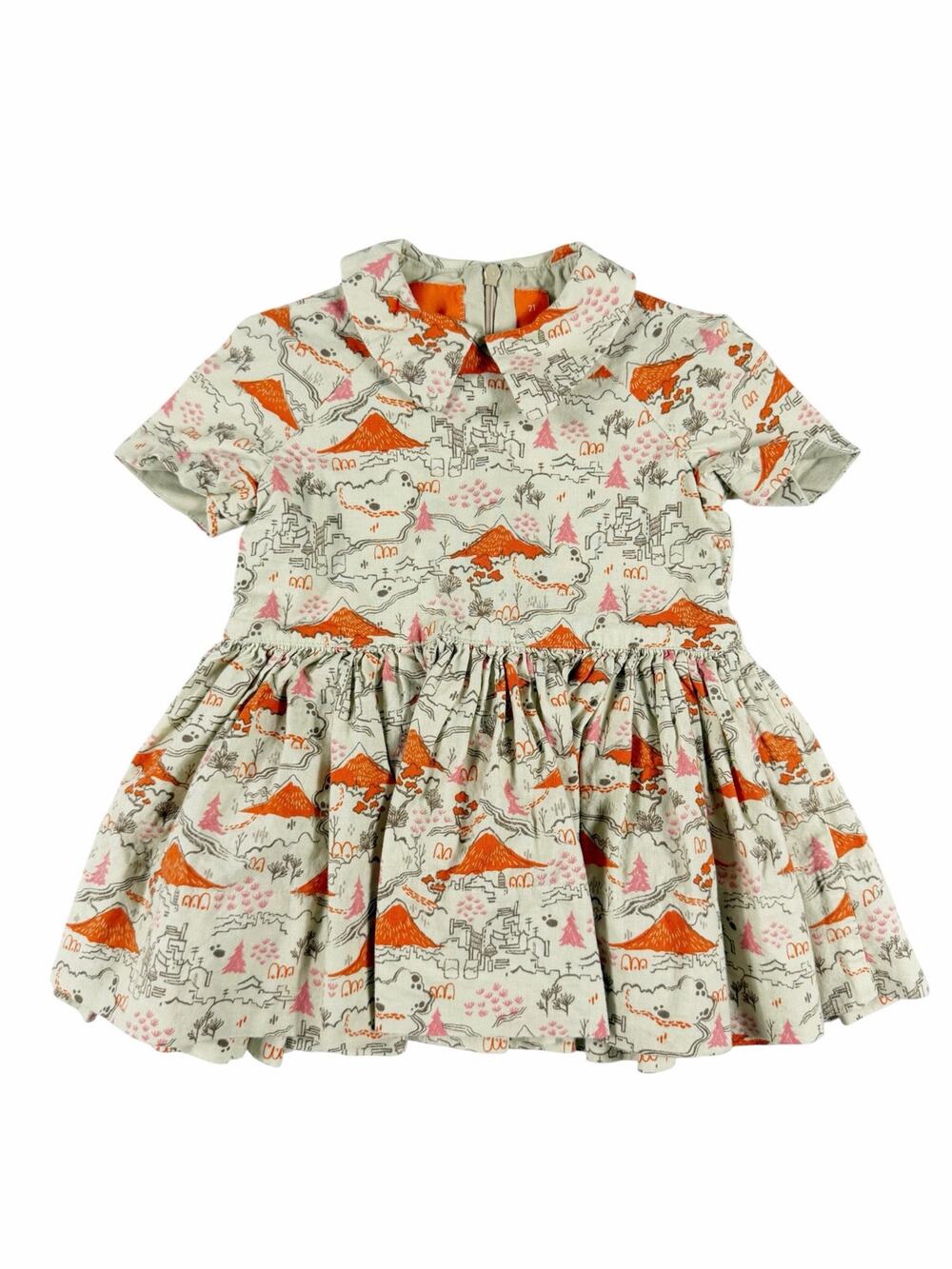 ARQ Scenic Landscape Print Cotton Collared Dress Size 2